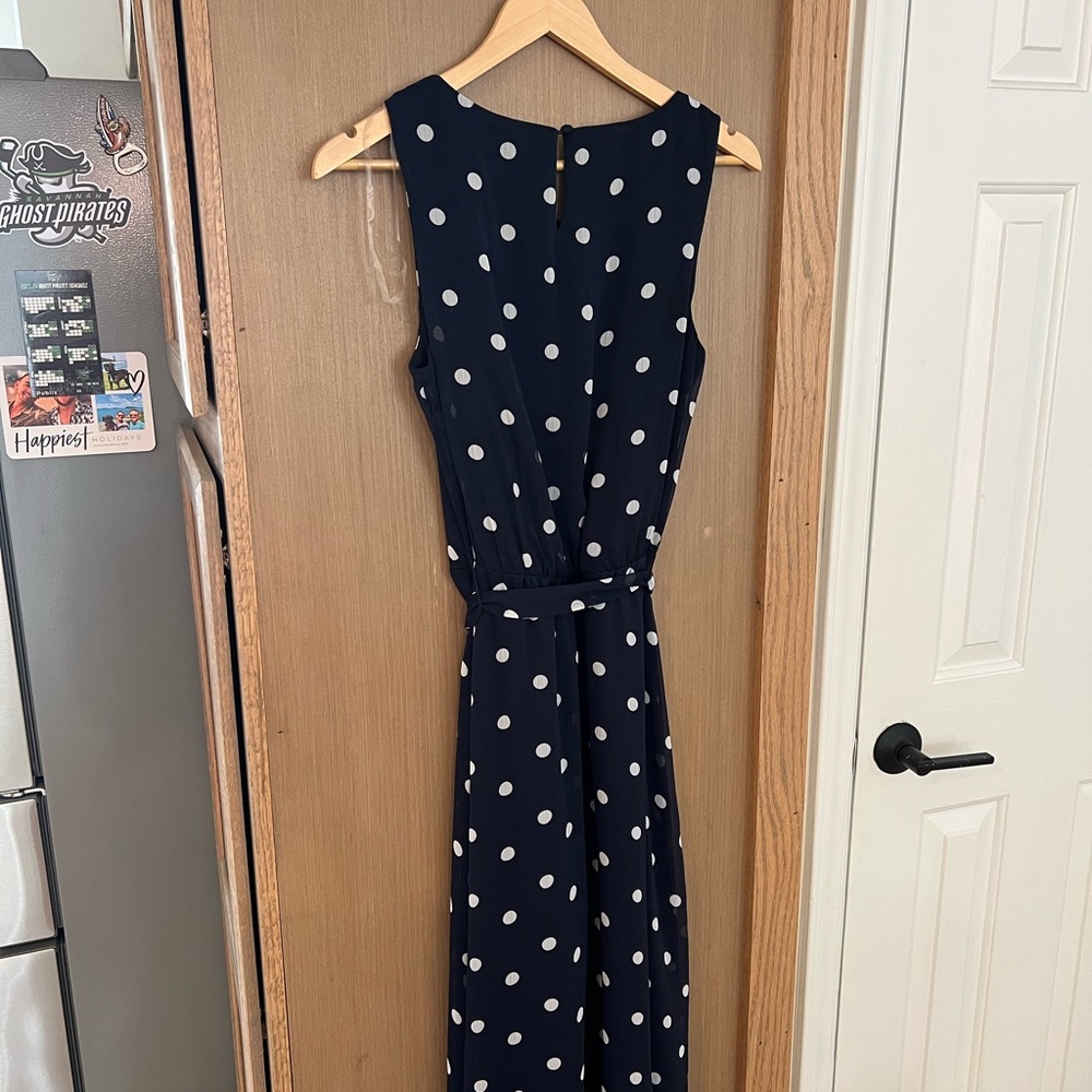 J.B.S. Navy Polka Dot Sleeveless Maxi Dress